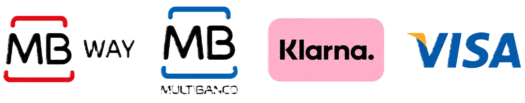 MB Way, Multibanco, Klarna e Visa